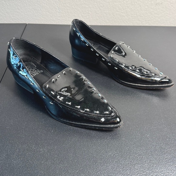 Vince Camuto Shoes - Vince Camuto Bibelle Patent Leather‎ Pointed Toe Studded Loafer Women's Size 8M